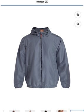 Ozark Trail Men's Gray Hooded Rain Jacket